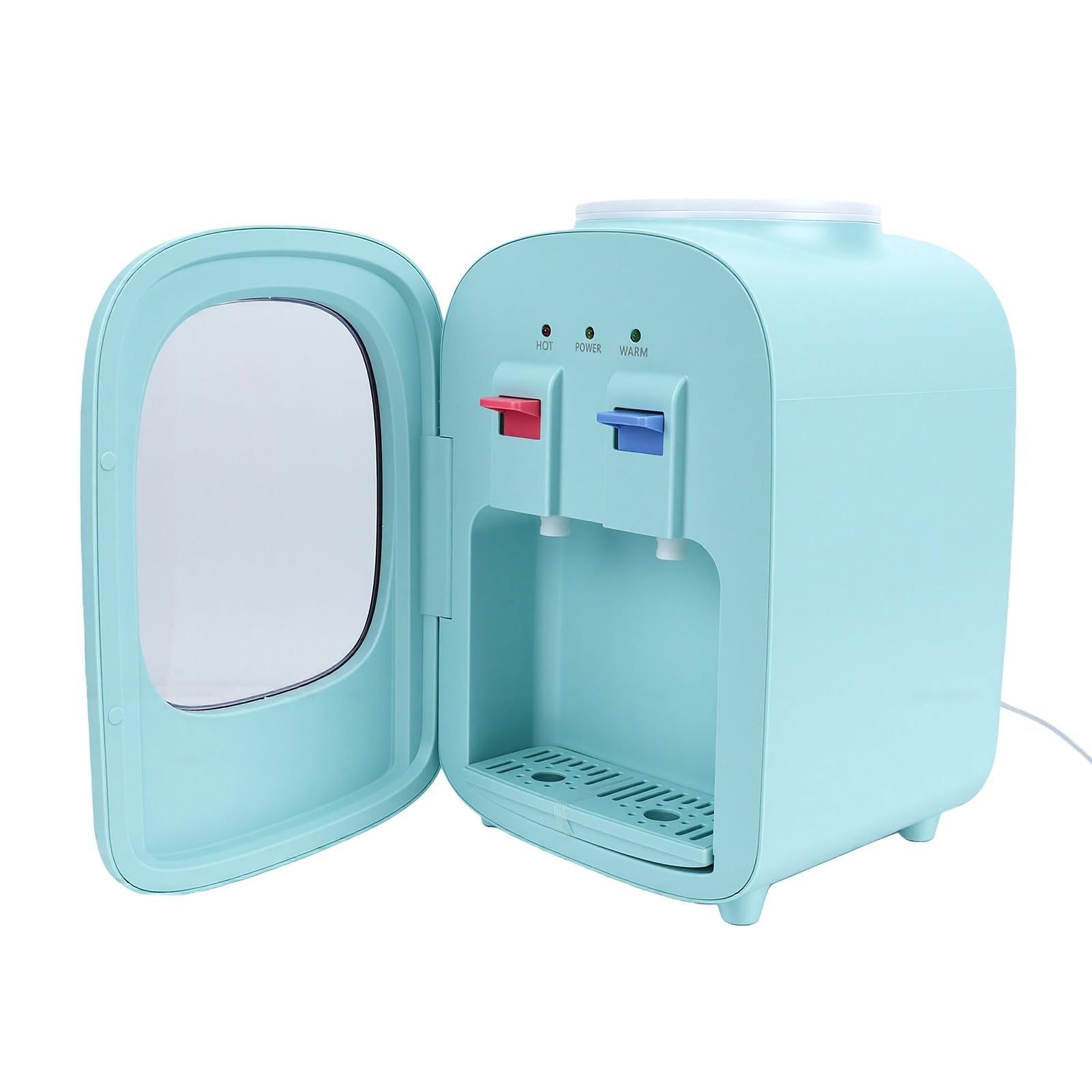 Fdit Kompakter Wasserspender 3 Sekunden Schnellheizung Heißes und Raumtemperatur Wasser Zwei Ausläufe mit Edelstahltank Trockenschutz für Zuhause Büro Schreibtisch Wohnheim (EU-Stecker 220V)