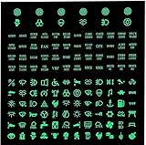 leediga 132 PCS Car Center Console Button Stickers, Car Decorative Switch Label Stickers, Luminous Stickers, Car Night Safety Luminous Decals, for Car Trailer, Boat (Fluorescence Green)