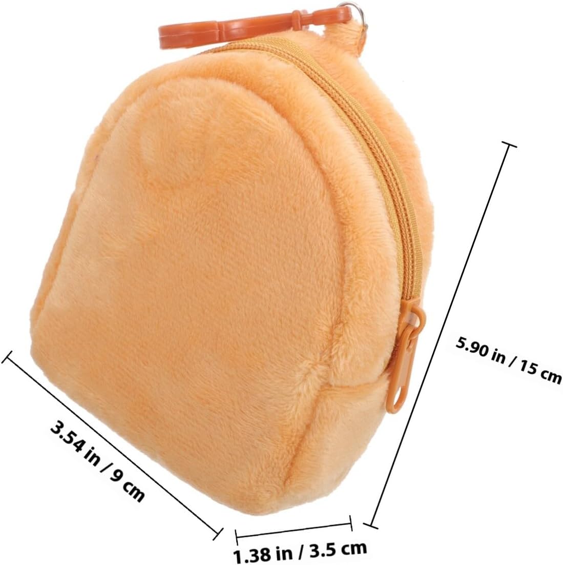 HANABASS Candy Color Plush Coin Purse Keychain for Small Backpack Pouch Brown Soft Plush Wallet Organizer for Travel Accessory