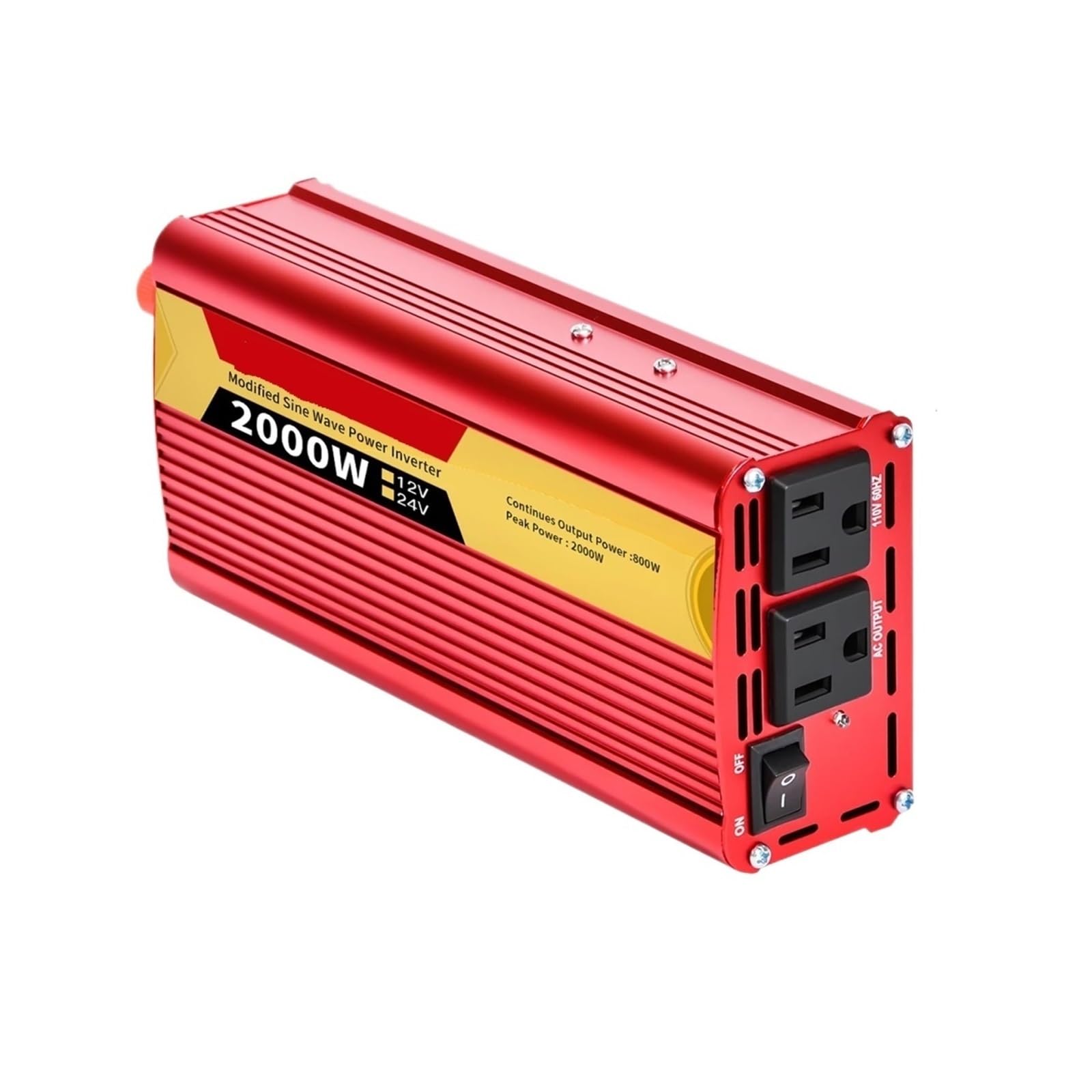 Onduleurs 12 V/24 V 110 60 Hz 600 W 1500 W 2000 W 2500 W, convertisseurs de fréquence domestiques montés sur véhicule(12V 2000W 60HZ)