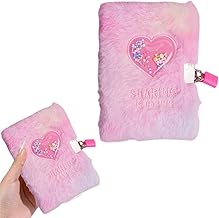 Notebook with Keys, Journal for Girls, 2025 New Arrival in Wool, Tie Dye, Secret Notepad, Keyed, A6, Ruled, Fluffy, Cute, Princess, Personal Information Protection, Children, Students