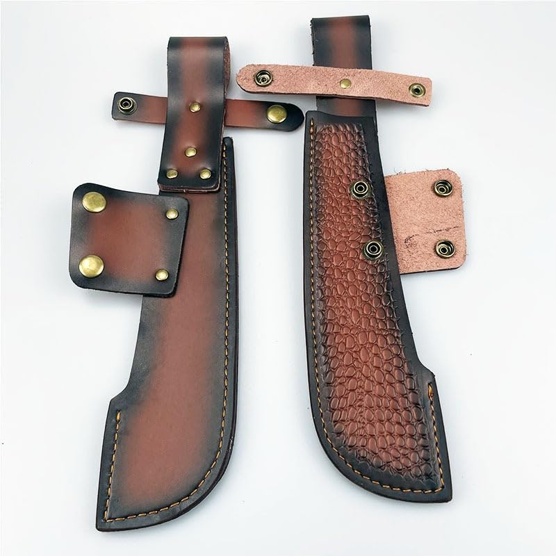 1PC Knife Sheath, 13.18inch Leather Protective Cover for Belt with Snap Closure Fits for Outdoor Search and Rescue