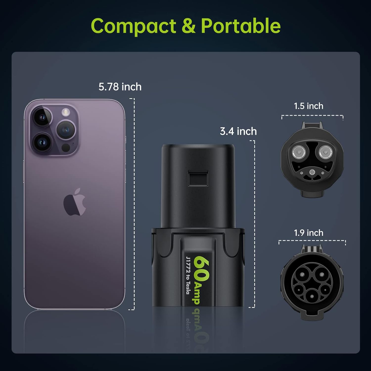 Images illustrating the adapter's durability with 10,000+ plug-in/pull-out lifetime and 4,400 lbs load pressure resistance.