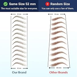 Bliss and Beyond USA, 2 sheets eyebrow tattoo waterproof sticker, Long Lasting, Natural Looking Fake Eyebrow for Alopecia, Chemo, Cancer. Same Size eyebrow tattoos (Natural Hollywood, Light Brown)