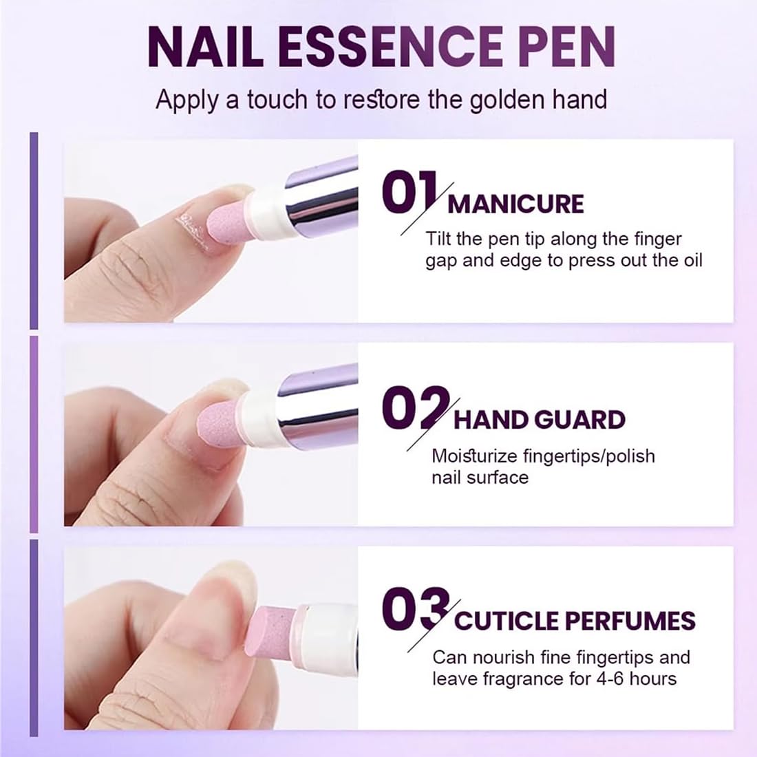 2 Pezzi rimuovi cuticole unghie, Nail care pen, Routine de soins des ongles stylo