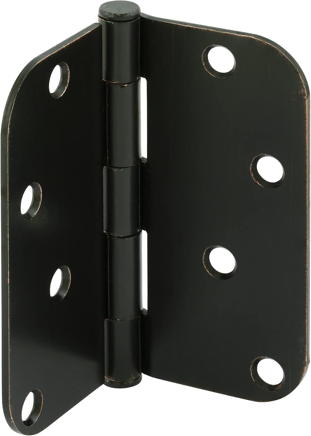 Prime-Line U 1150983 Door Hinge Residential Smooth Pivot, 4 In. x 4 In. with 5/8 In. Radius Corners, 4 Holes per Leaf with Screws, Matte Black Finish, .087 In. Gauge (3 Pack)