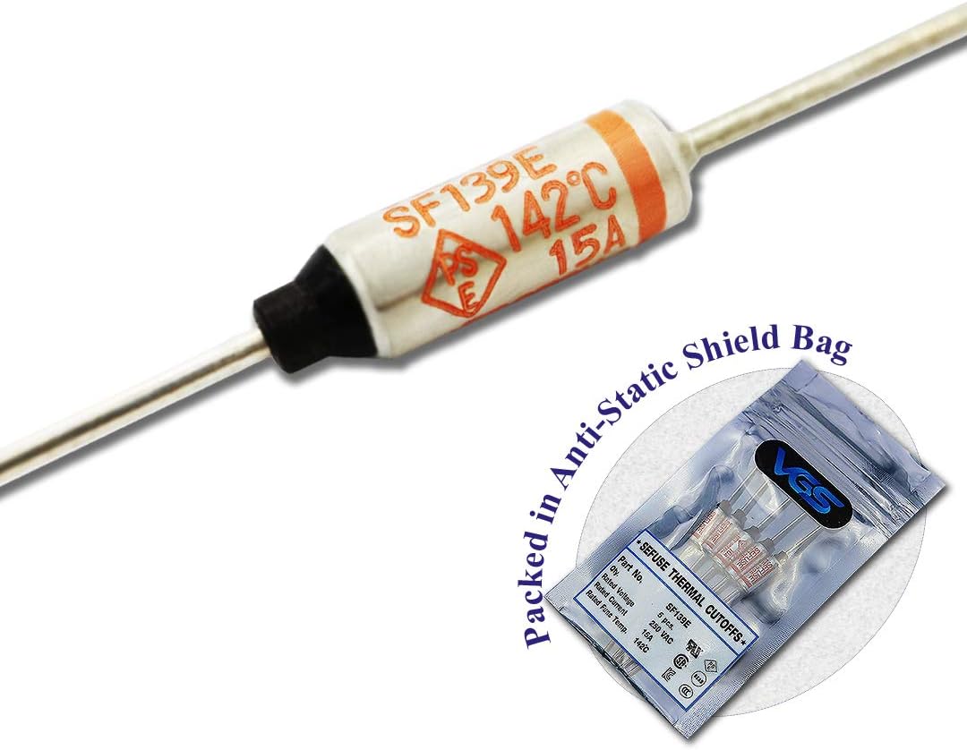 5 Pcs NEC Microtemp Thermal Fuse 142C TF Cutoff 15A 250V SF139E