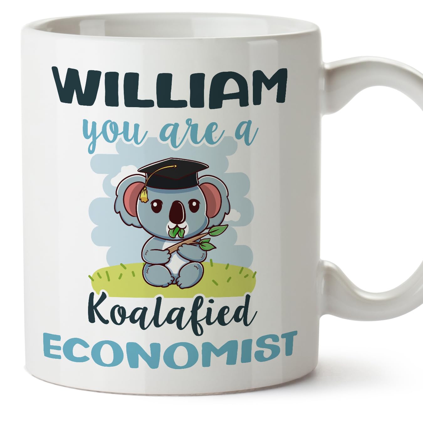 MUGFFINS Personalised Mug for Economist man - in English - Custom Koalafied - Funny Custom Gift for Colleagues - Ceramic 11oz Mug — image 1