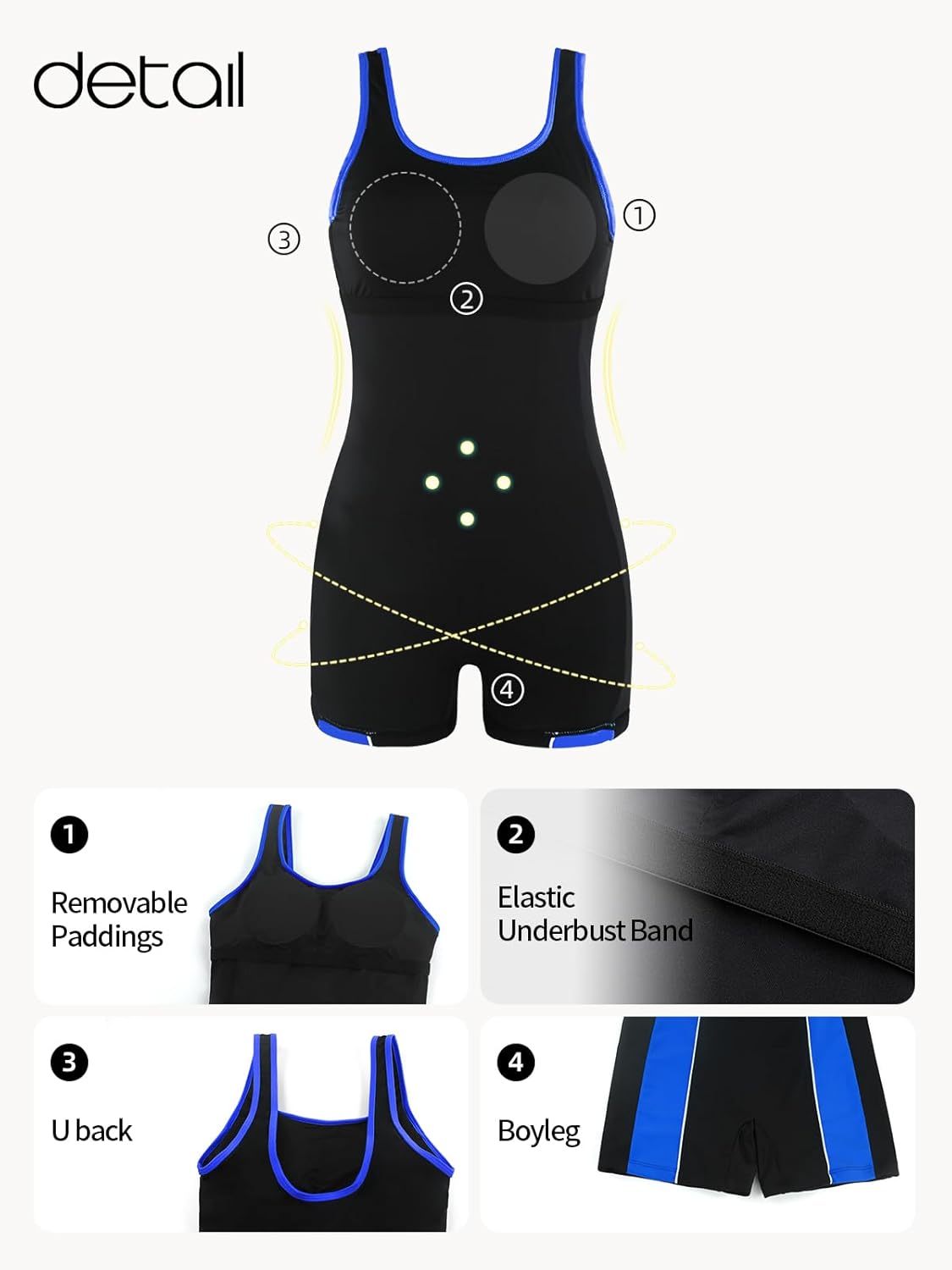 Ocean Blues Women's Boyshort Swimsuit with Built-in Bra Active One Piece Bathing Suit Modest Athletic Swimwear - Image 5