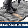 OLANLY Front Door Mat Outside Entrance 29.5x17, Absorbent, Heavy Duty Sturdy Natural Rubber Doormat Indoor Outdoor, Stain and Fade Resistant, Non-Slip Low Profile Floor Mat for Entryway, Grey Diamond #2