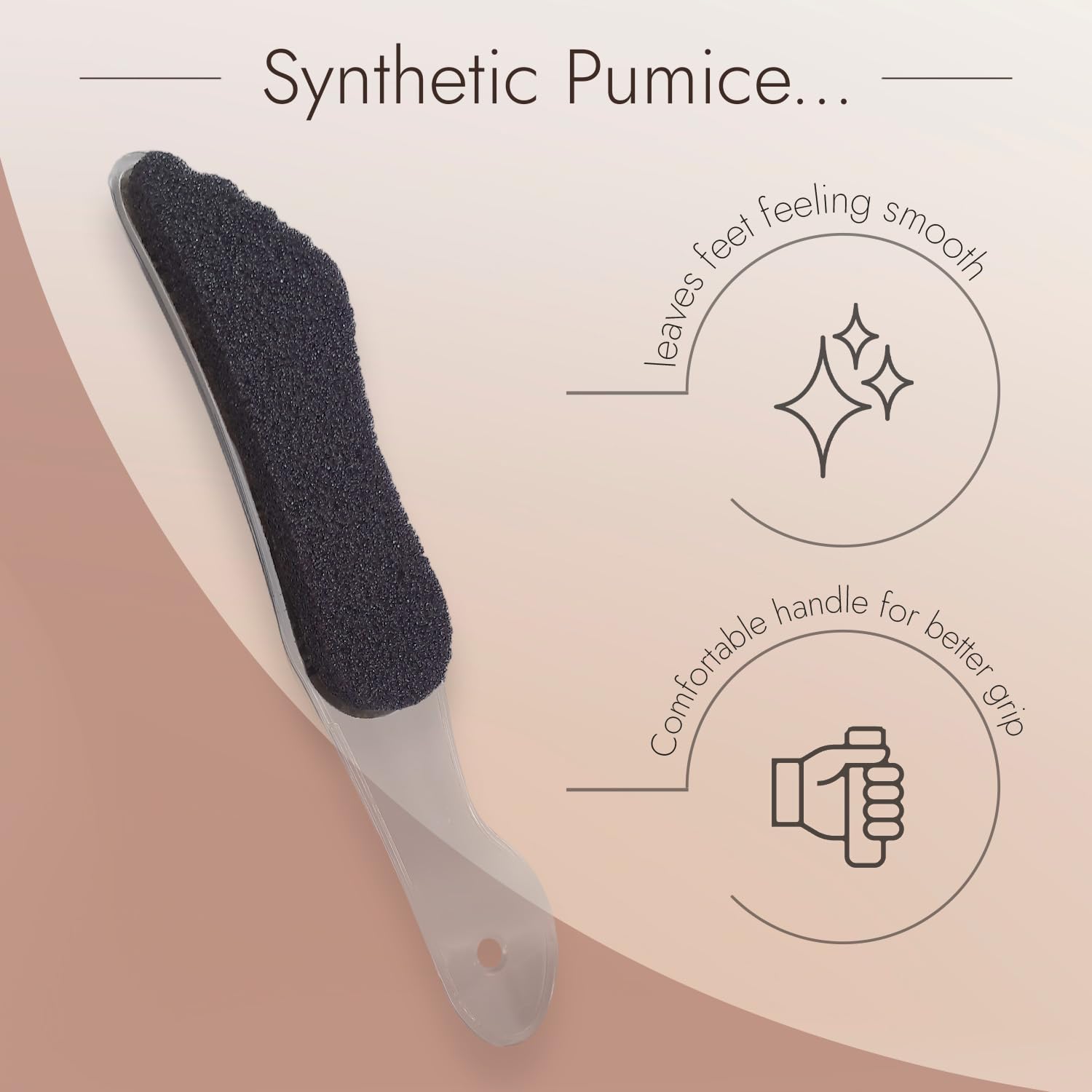 LaRosa PUMICE SPA Lima per Piedi – Manico Trasparente a Forma di Piede con Pietra Pomice Nera & Superficie Abrasiva