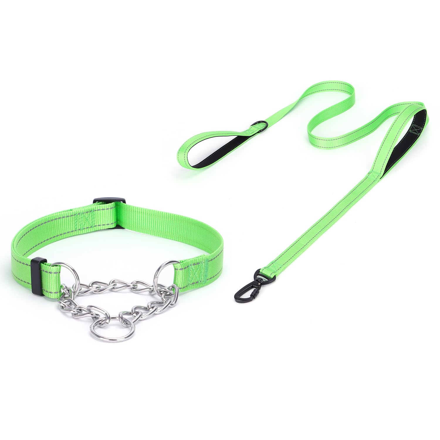 haoyueer Martingale Dog Collar, Stainless Steel Chain, Martingale Collar with Reflective