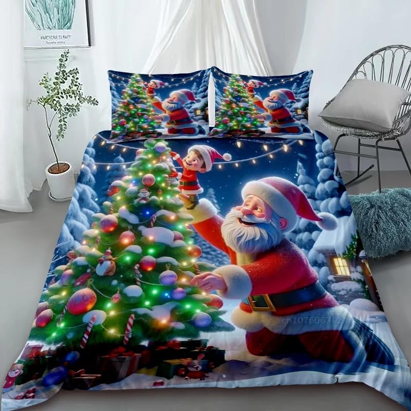 WeihnachtsBettwäsche Weiß Bunt Weihnachtselch Stern Bettwaren-Sets...