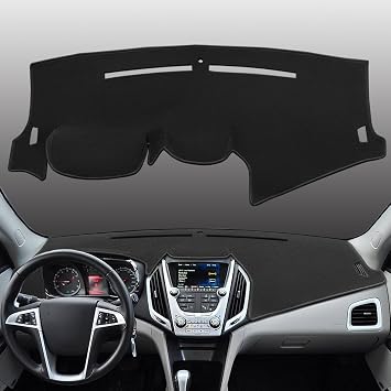 Dash Cover Mat Custom Fit for GMC Terrain Black K370A | with Light Sensor w/o CWS Display and Speaker, Dashboard Pad Carpet