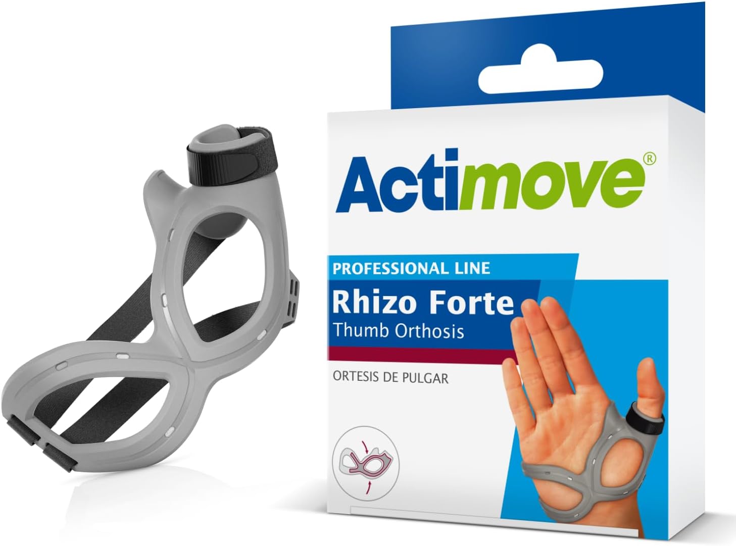Professional Line Rhizo Forte Thumb Brace, Left, Gray, Large