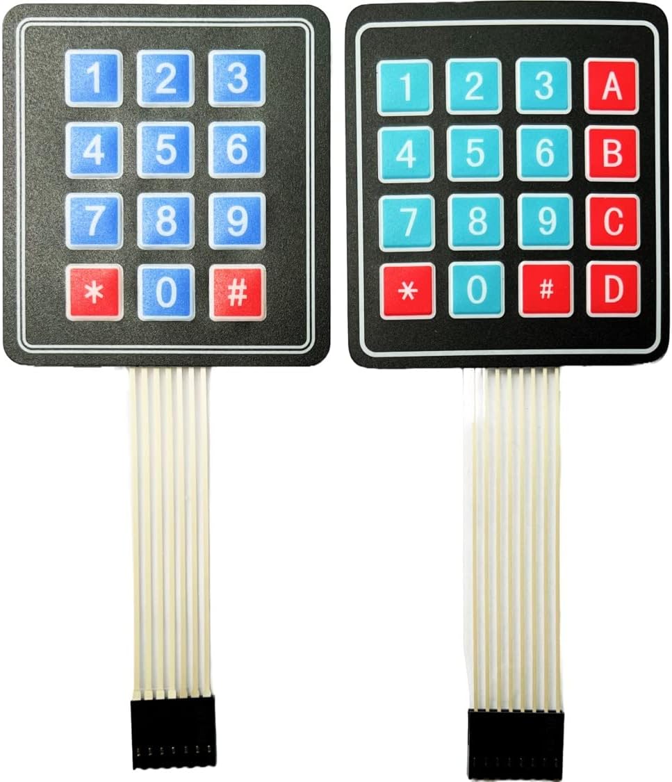 3x4 4x4 Membrane Matrix Keypad for Arduino, ESP32, ESP8266, for Raspberry Pi