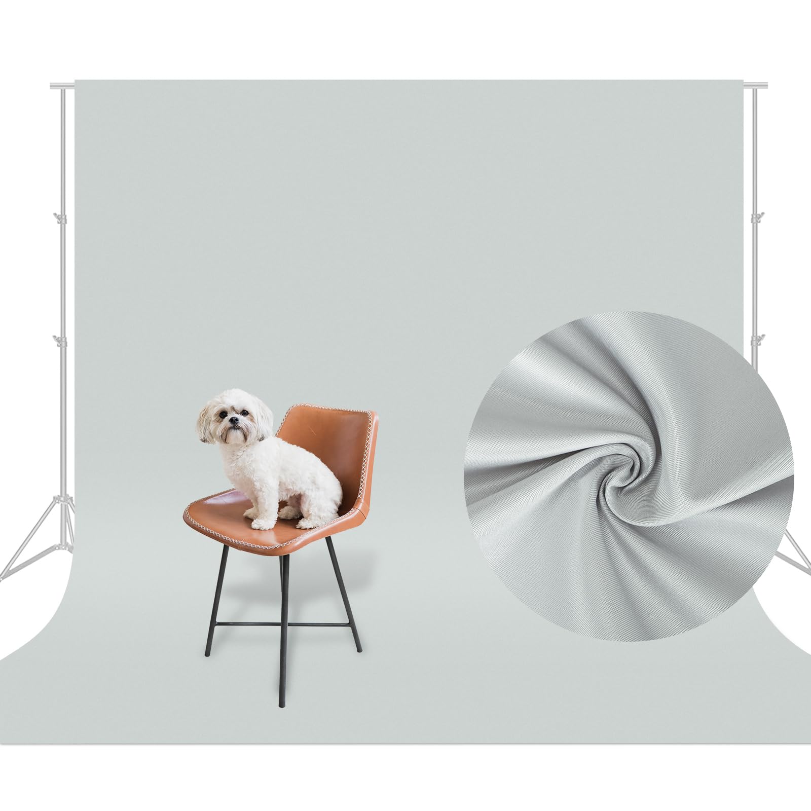 Aimosen Telón de fondo gris de 10 x 10 pies para fotografía, telón de fondo grande para fotos, telón de fondo gris de alta densidad para fiestas, retratos, sesiones de fotos, cabina de video
