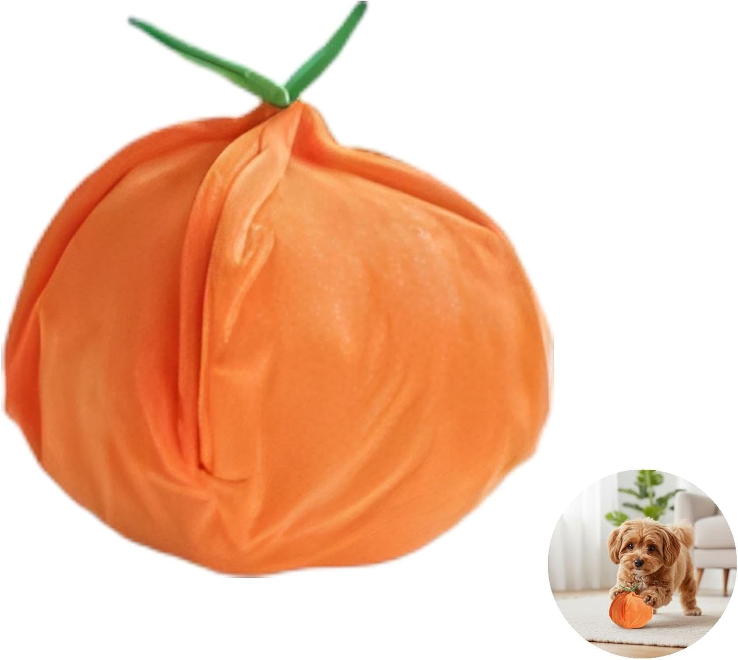 Interactive Dog Toy - Orange, Hide and Seek Plush, Squeaky Toy for Small Dogs, Puppy Puzzle for Boredom, Soft Chew, Iq Training
