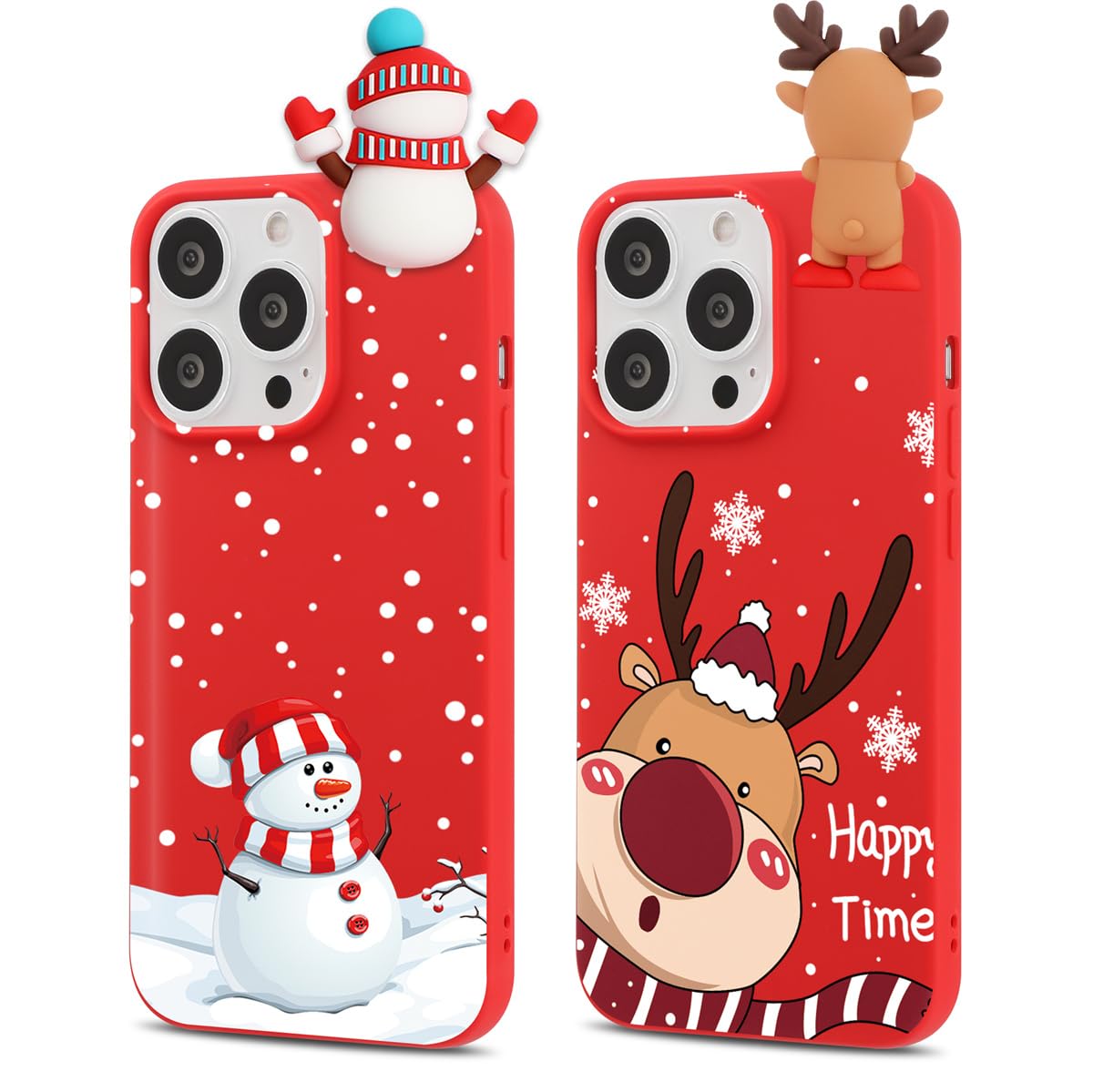 Yoedge Natale Cover compatibile con OPPO A15 (4G) 6,52, Custodia in Silicone Ultra Sottile Rosso con Cartoon Natalizie Disegni, Morbida Antiurto Protettiva Case per OPPO A15 4G, Cartoon 3