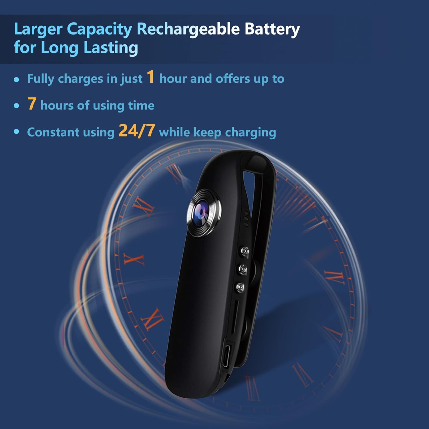 Bextgoo Clip Camera charging and battery life