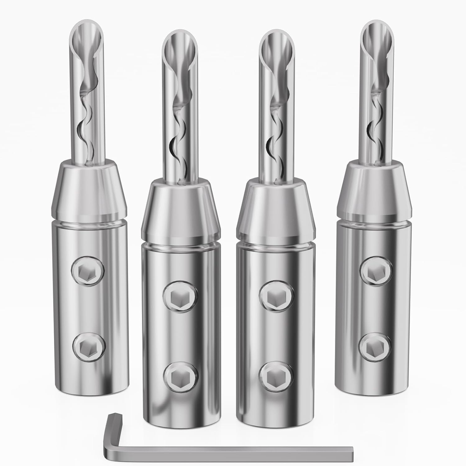 Monosaudio Conectores Banana BFA 4 Unidades Niquelado Rodio