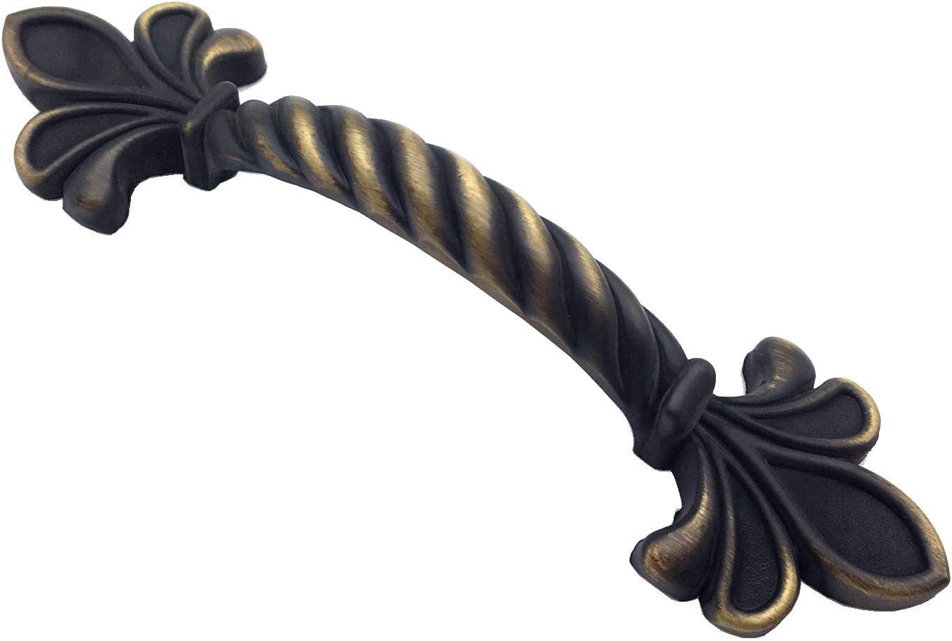 2.5" C-C Fleur De Lis Cabinet Pull Antique Bronze Handle Knob Dresser Knob Drawer Handle Dresser Pulls Kitchen Door Handles Hardware 64 mm Centers
