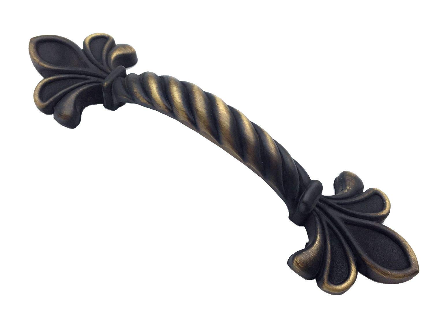 Cabinet pull antique bronze Fleur de Lis poignée haut de gamme