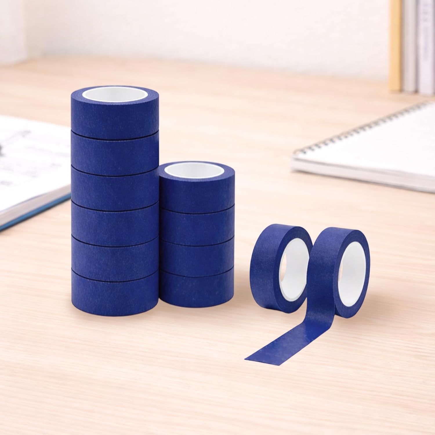 12Rolls 32.8FT Multisize General Purpose Painter's Tape - 0.79"/20mm Decorative Masking Tape for Painting, Home, Office, Arts, Crafts Labeling Paper Tape (Blue)