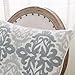 HWY 50 Gray Grey Decorative Throw Pillow Covers 18x18 Inch, Pack of 2 Embroidered Linen Farmhouse Cushion Cover Pillow Case for Sofa Couch Living Room Bed Bedroon, Accent Geometric