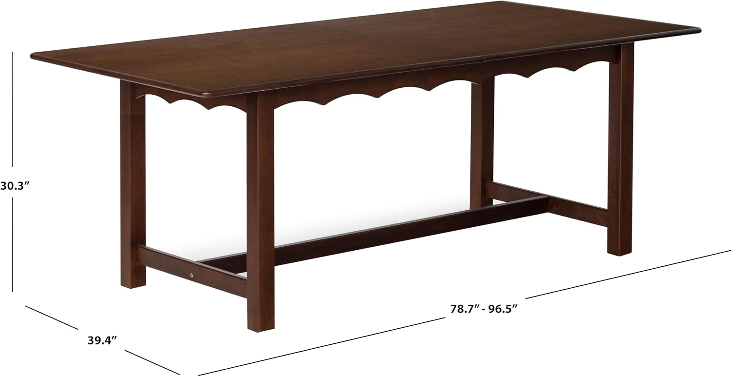 SAFAVIEH Couture Collection - Rhylee Walnut Brown Extendable Wood Dining Table, Rectangular Design, Seats up to 6 (SFV4217C)
