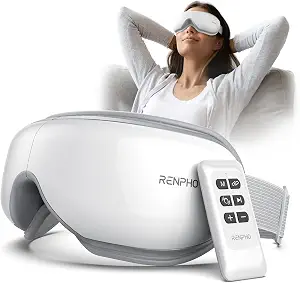 RENPHO Eye Massager, New Year Birthday Gifts for Women Men, Eyeris 1 Eye Massager FSA HSA for Migraine, Sleep Eye Mask with Heat, Remote for Eye Strain Relief, Reduce Stye Eye, Head Massager Scalp