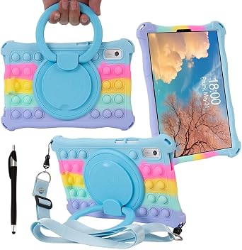 Case for Lenovo Tab M9 Tablet 9-inch 360 Rotating Colorful Silicone Case Kid-Friendly case for Lenovo Tab M9 310FU Colorful Blue, 360 Rotating Type