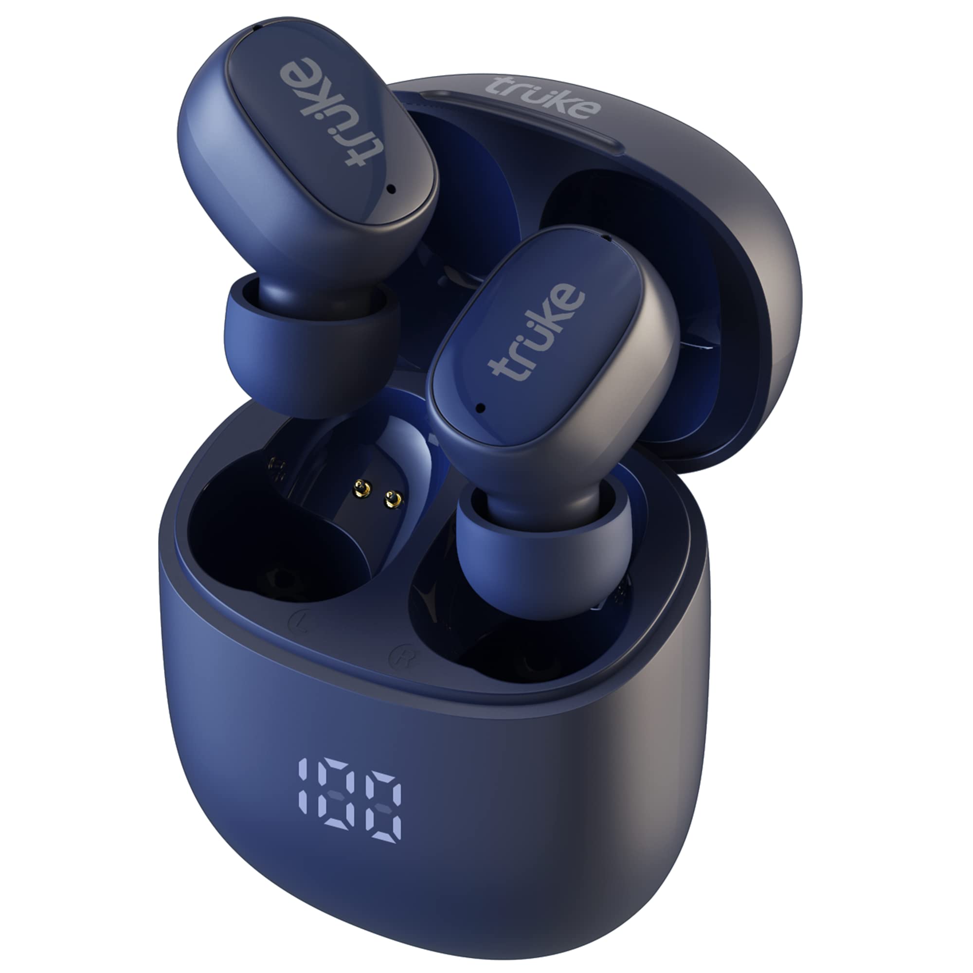 truke Buds F1 Bluetooth 5.3 Truly Wireless in Ear Earbuds with mic, 48H Playtime, Instant Paring, Exceptional Sound with AAC Codec, Dual Mic ENC, Digital Display, 55ms Low Latency Gaming Mode (Blue) (B09YTY9TSS) Amazon Price History, Amazon Price Tracker