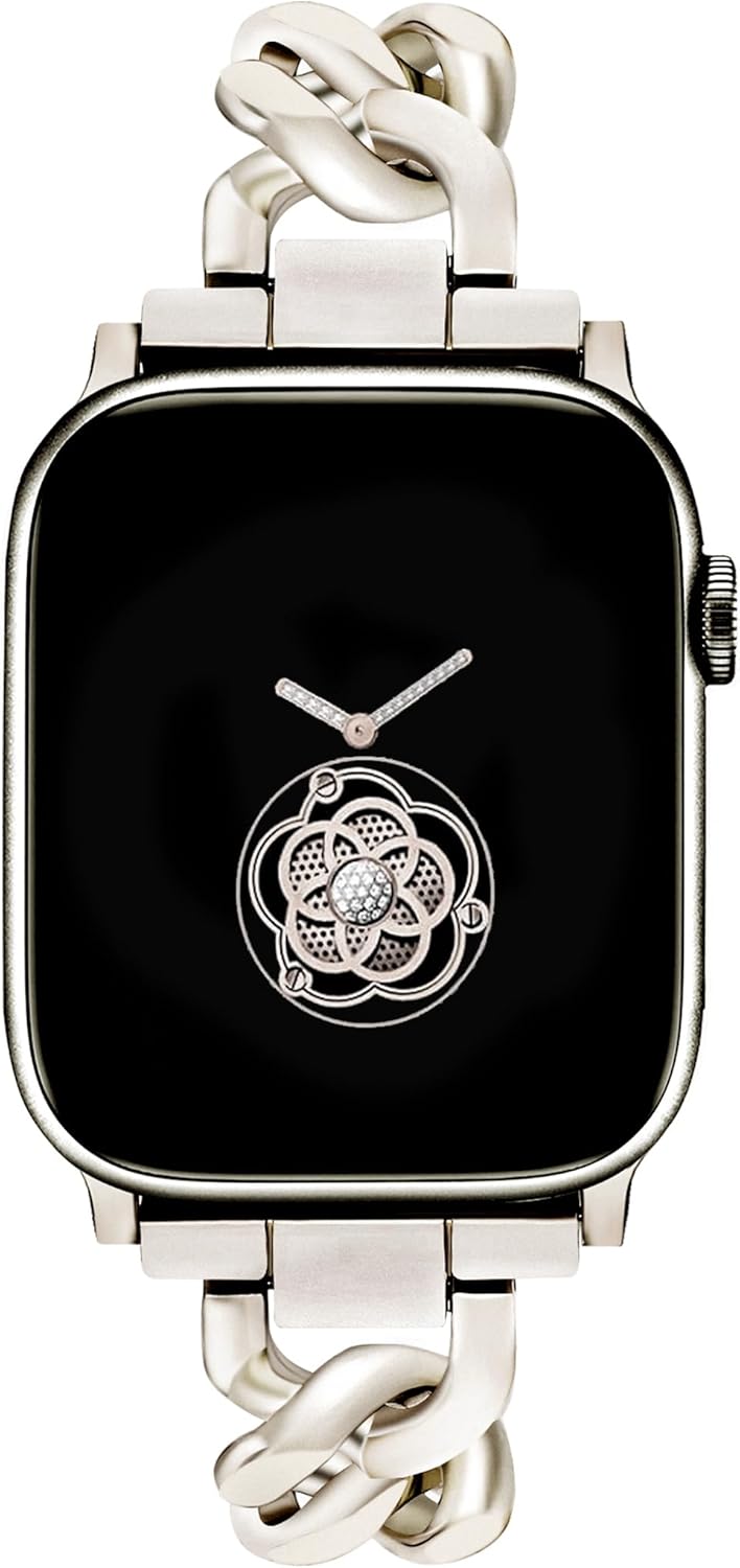 Newlibery Starlight Watch Bands Women Compatible with Apple Watch 42mm(S3/2/1) 44mm 45mm 46mm 49mm Adjustable Metal Band Jewelry Chain Link Bracelet for iWatch Series 10/9/8/7/6/5/4/3/2/1/SE/Ultra