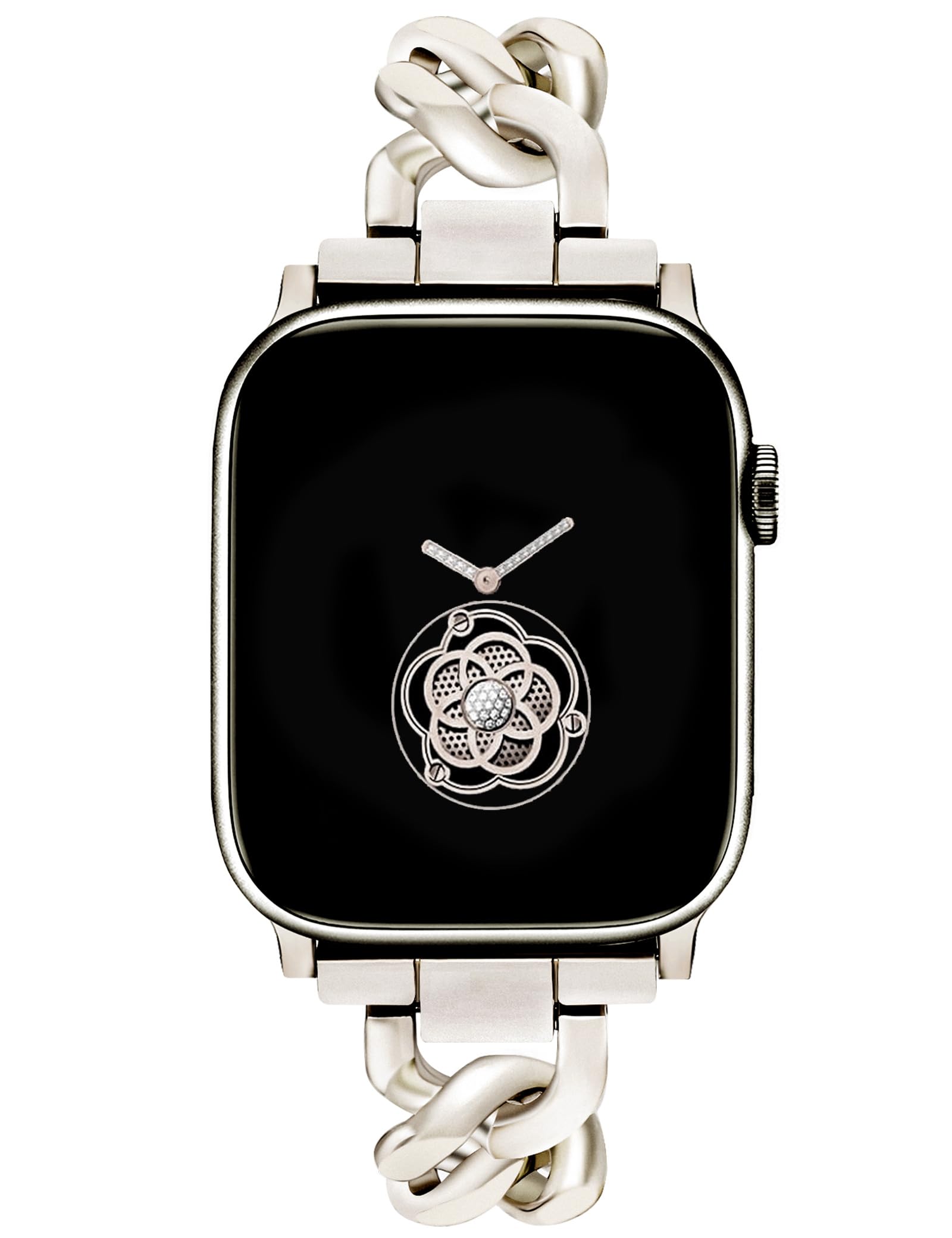 Newlibery Starlight Watch Bands Women Compatible with Apple Watch 42mm(S3/2/1) 44mm 45mm 46mm 49mm Adjustable Metal Band Jewelry Chain Link Bracelet