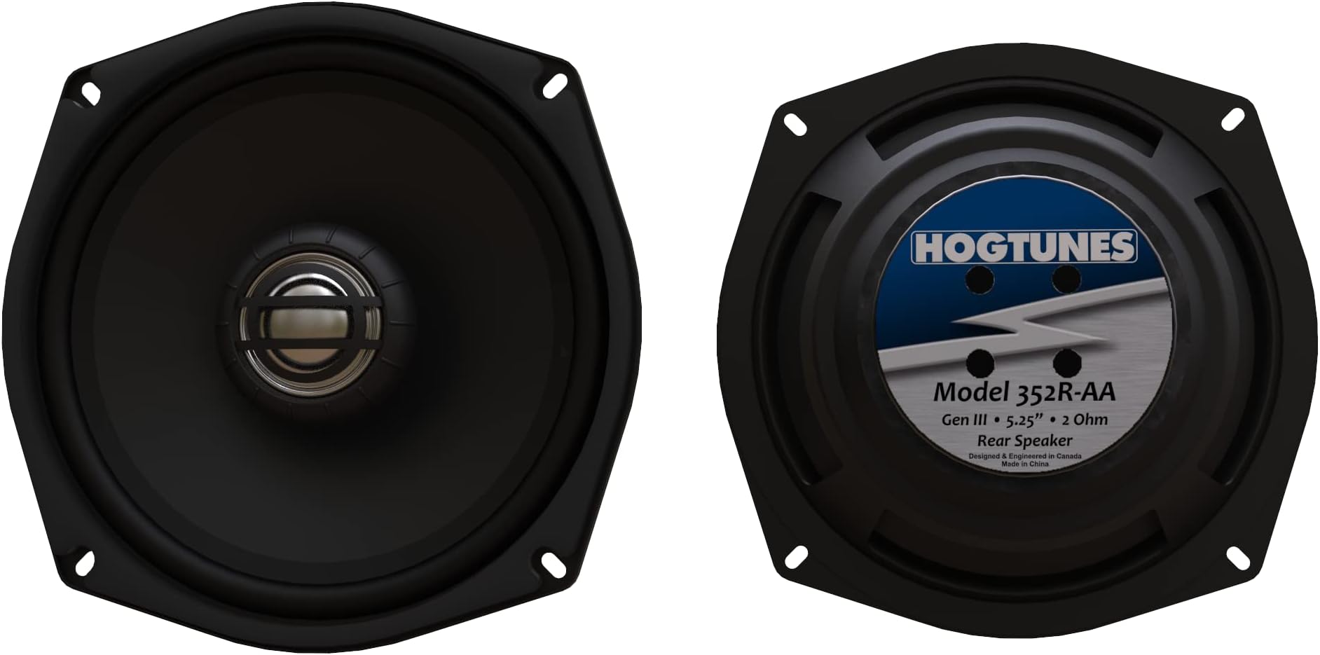 Hogtunes 352R-AA 5.25" Rear Speakers (2 Pack), Fits 1998-2013 Harley-Davidson Motorcycles