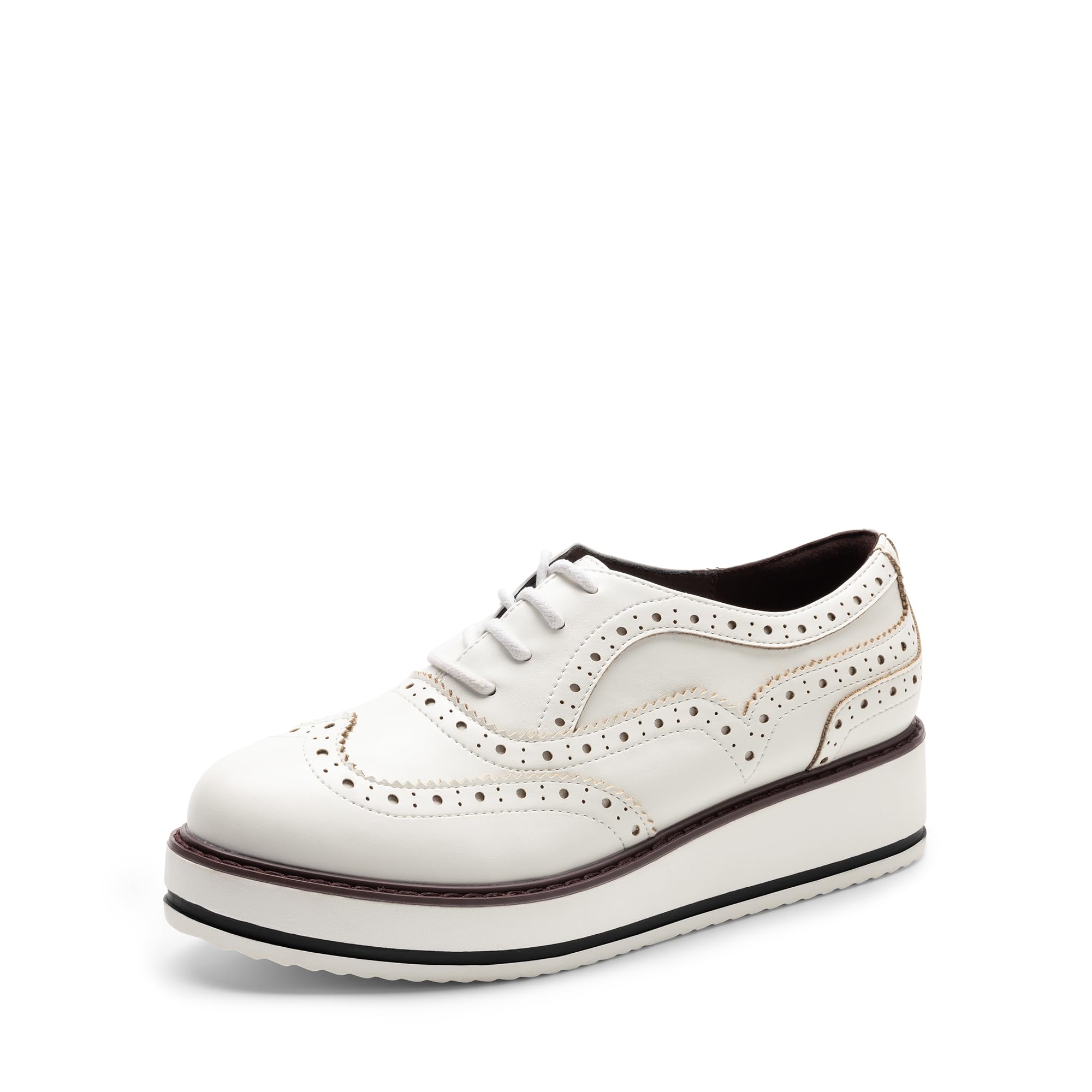 DREAM PAIRS Scarpe da donna con plateau Oxfords Lace-up Wingtips Round Toe Dress Shoes