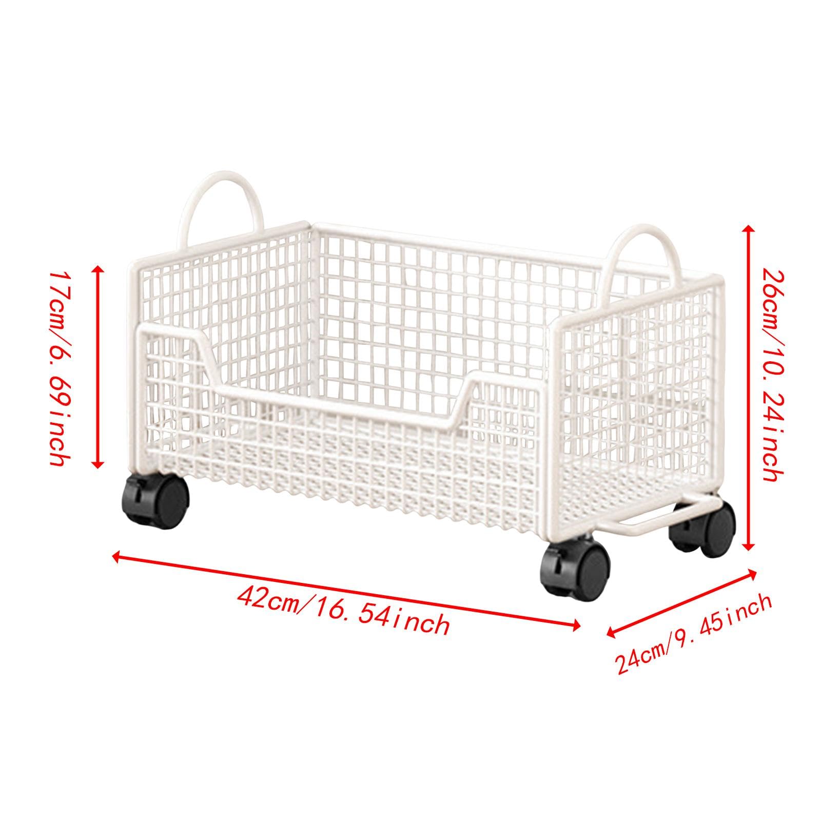 Carro Archivador con Ruedas, Carro Multiusos, Almacenamiento de Revistas, Organizador de Archivos, Multifuncional, para Habitación Infantil, Juguetes, Blanco, Individual