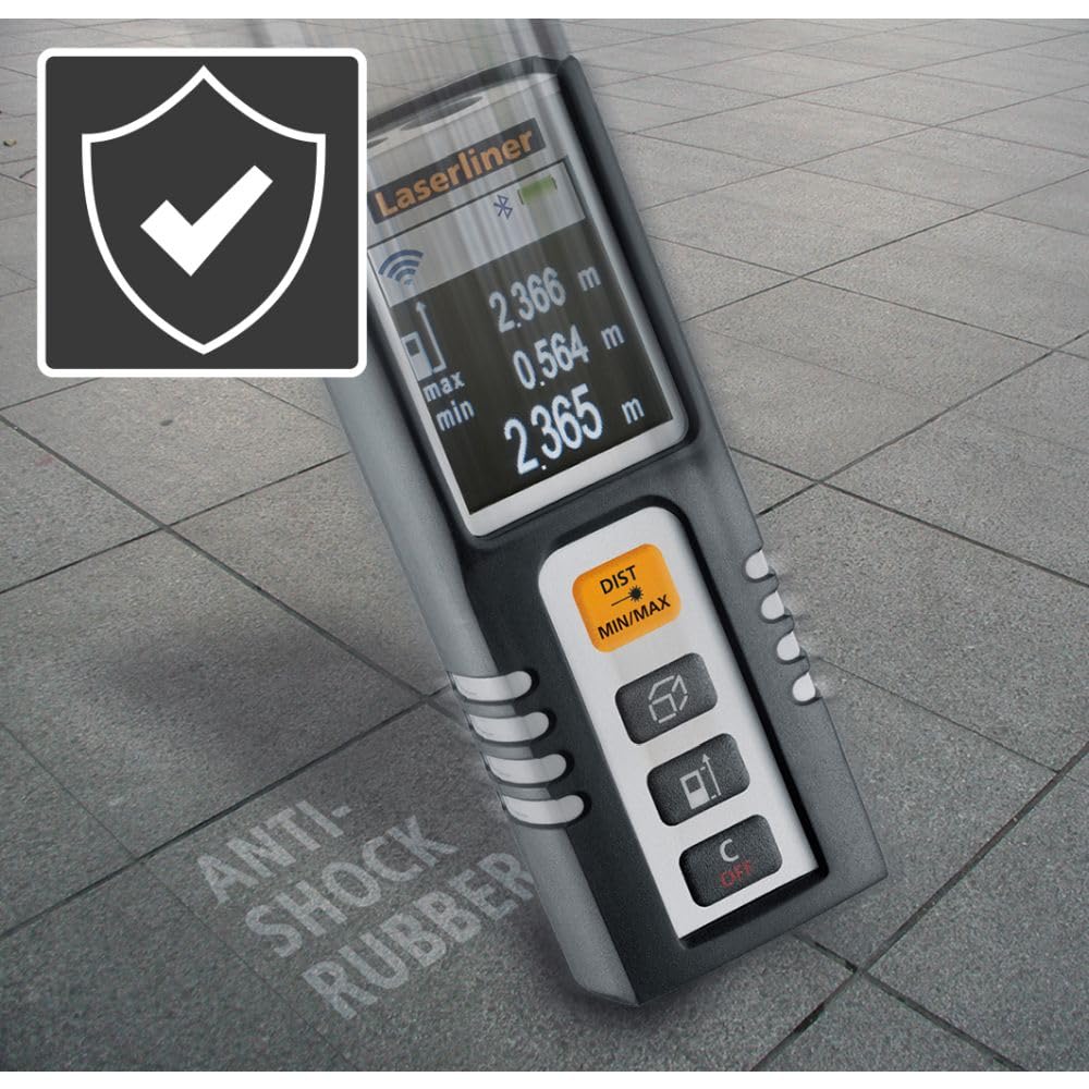 Laserliner Télémètre Laser DistanceMaster Compact | Appareil de Mesure Numérique, Portée de 25 m, Mesure de Longueurs, Mesure de Surfaces, Mesure de Volumes