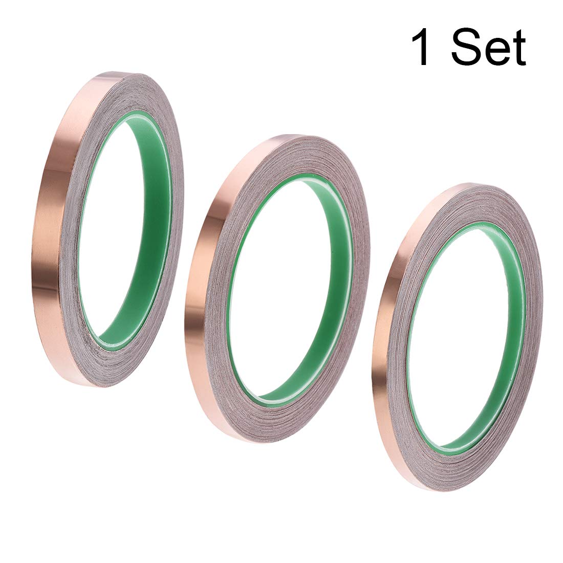 Accessori per Utensili Fai da Te Nastro di Schermatura in Lamina di Rame da 6 Mm, 8 Mm, 10 Mm per Schermatura EMI Emf E Rfi Nastro Adesivo Conduttivo Lunghezza 20 M/21,8,