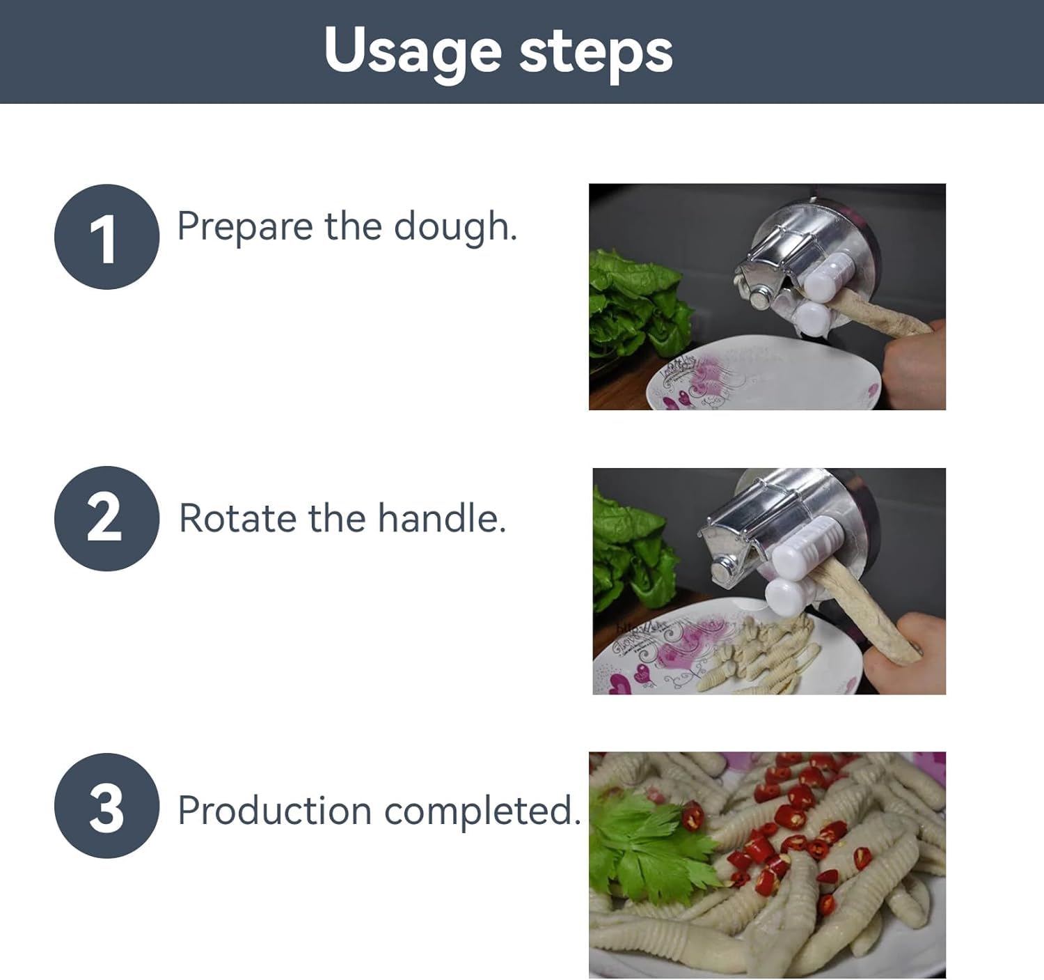 ZPSHYD La máquina Manual para Hacer macarrones, Haga Pasta Artesanal prensadora de Fideos Acero Inoxidable su Cocina macarrones
