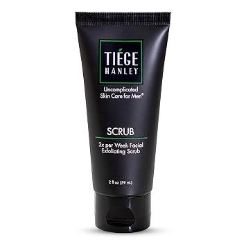Tiege Hanley Exfoliating Face Wash for Men, Gentle Fragrance-Free Face Scrub With Apricot Seed Powder, Vitamin B3, Allantoin, Cooling Exfoliator, Gentle on Sensitive Skin, Mens Skin Care, 2 FL Oz
