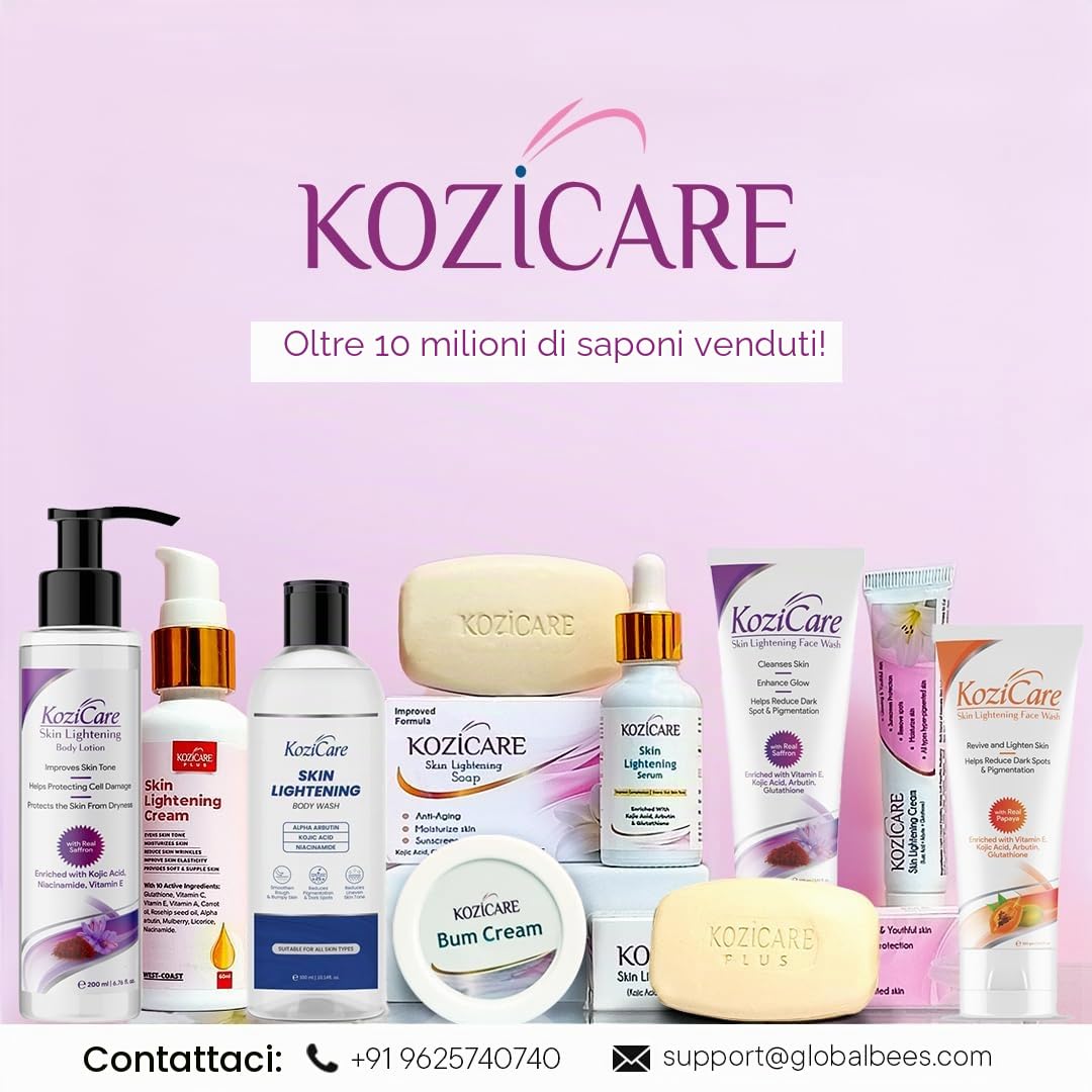 Kozicare - Sapone sbiancante per la pelle, 75 g (confezione da 3)
