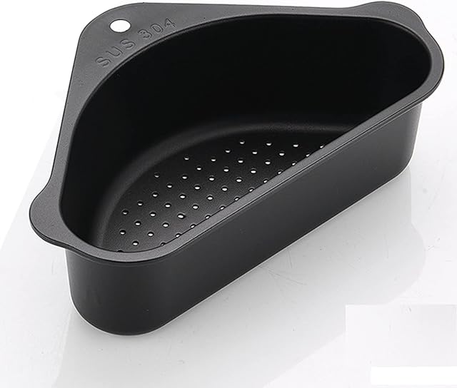 WYFCR Sink Strainers Basket, Sink Drain Shelf, Triangular Sink Strainer Basket Storage Rack Sucker, Kitchen Sink Corner Hanging Basket Shelf Sink Basket for Kitchen Bathroom