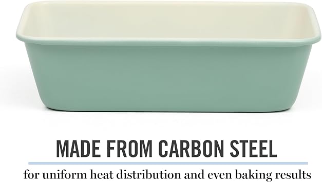 Martha Stewart Gallen 9 Inch Nonstick Carbon Steel Loaf Pan Teal, Durable Bakeware for Even Baking and Easy Release