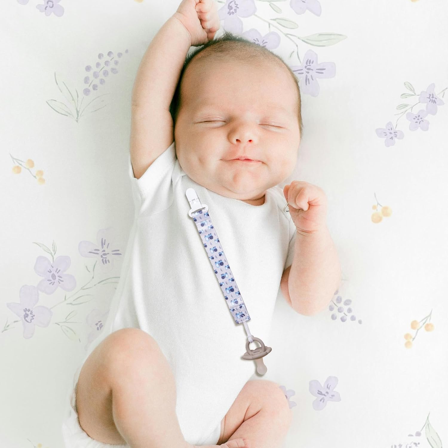 Baby Pacifier Clip,Paci Leash Binky Clips for Baby Boys and Girls,Newborn Essentials,Pack of 6 Gift Set. (Construction Truck)