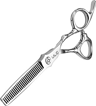 ULG Professional Hair Thinning Scissors 6.5" Japanese Stainless Steel Hand-Honed Salon Barber Scissors for Stylist & Home Use, Texturizing Shears, Ergonomic Design with Patterned Handles