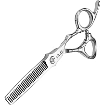 ULG Professional Hair Thinning Scissors 6.5" Japanese Stainless Steel Hand-Honed Salon Barber Scissors for Stylist & Home Use, Texturizing Shears, Ergonomic Design with Patterned Handles