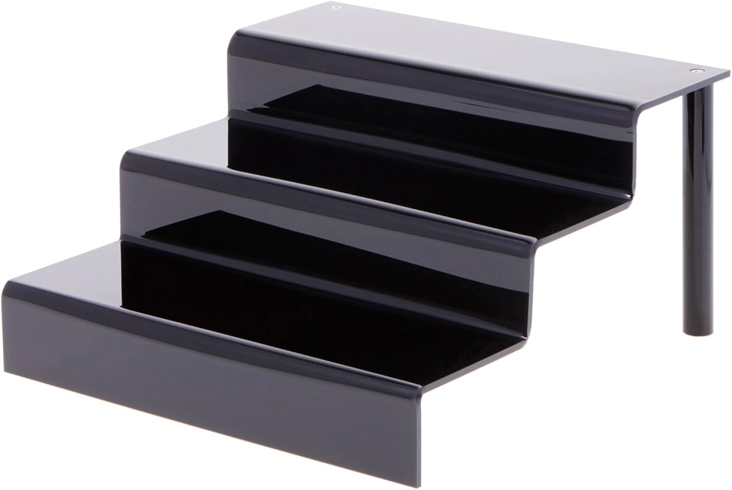Plymor Black Acrylic 3-Step Display Stairs, 6.375" H x 12" W x 12.625" D