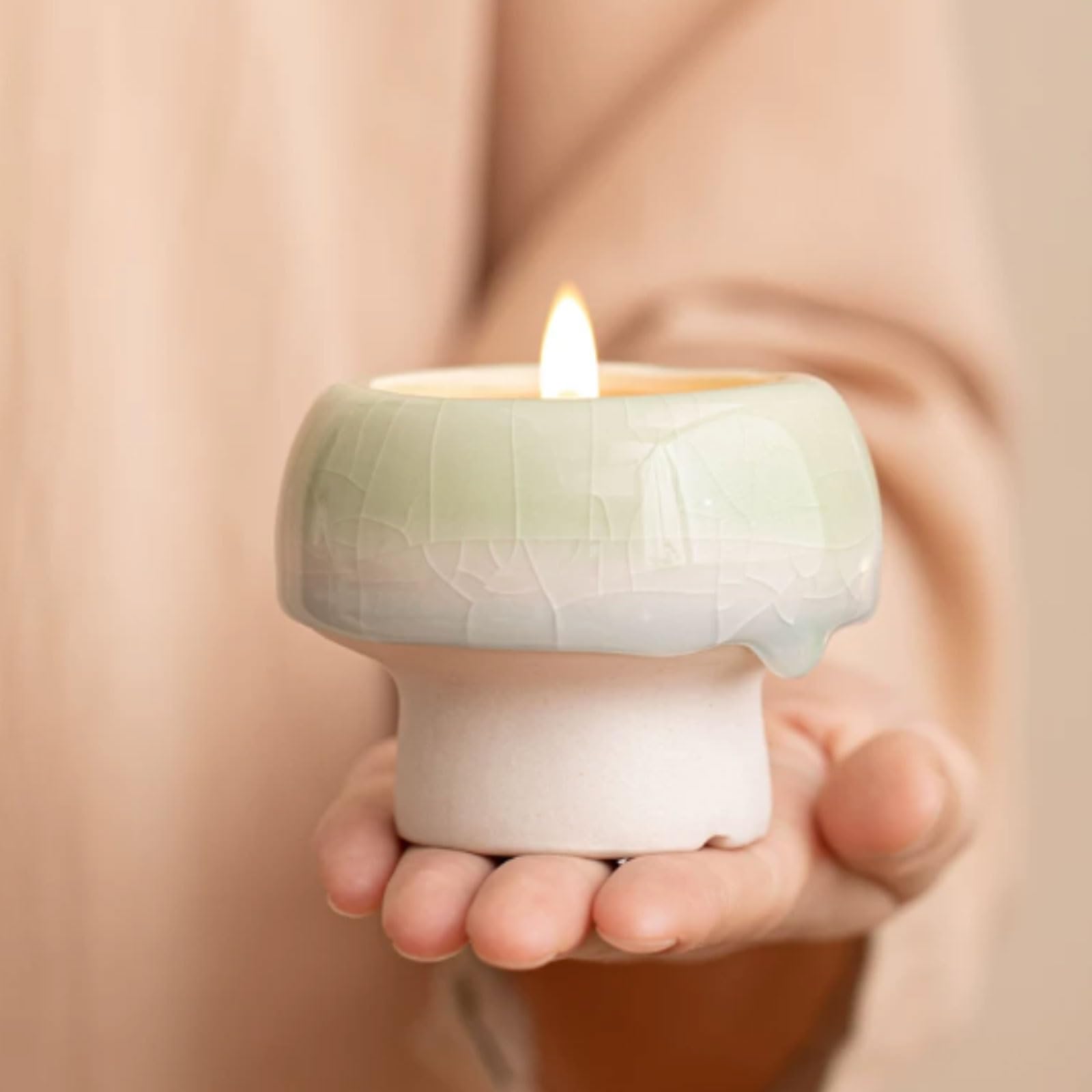 Znakomite świece ceramiczne wykonane z wosku sojowego i olejków eterycznych, nowoczesna świeca aromaterapeutyczna, czyste palenie do sypialni i puszystego biura (Geranium Rose)